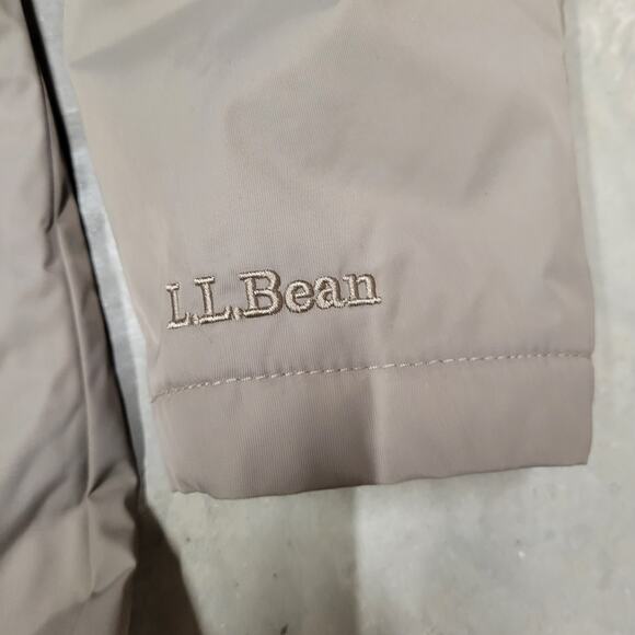 L.L. Bean Women’s Parka Coat Light Brown Hooded Full Zip Size Medium - Picture 6 of 10